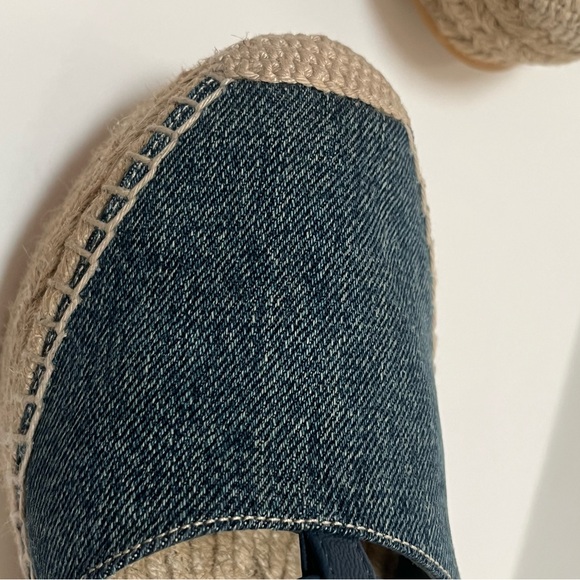 NIB SAINT LAURENT BLUE DENIM WEDGE ESPADRILLE SIZE 39 - Picture 4 of 11